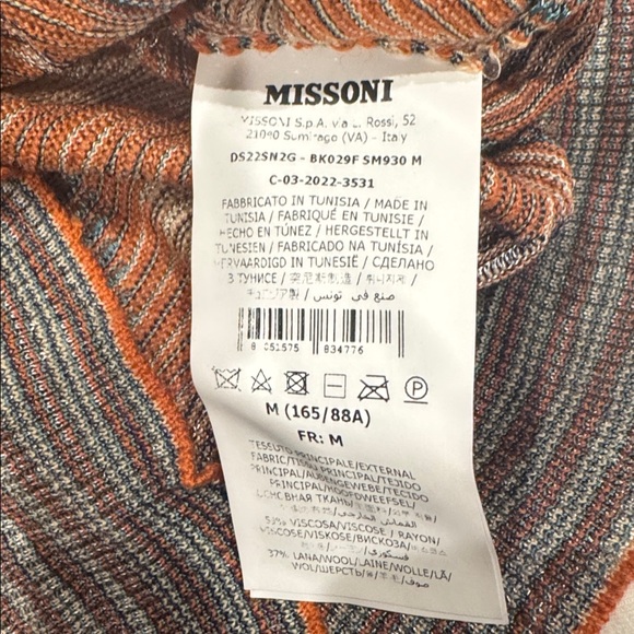 M Missoni Crewneck Sweater Medium - Picture 3 of 5